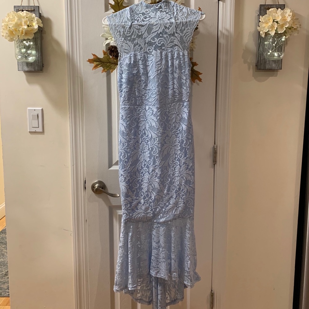 Light blue printed dress brand SHEIN great design.